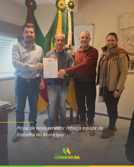 Posse de novo servidor reforça equipe de trabalho.