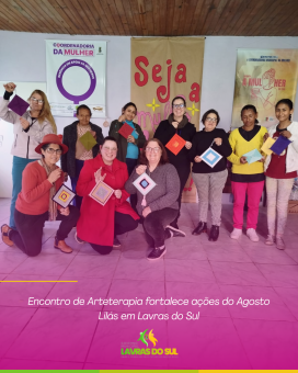 Encontro de Arteterapia fortalece ações do Agosto Lilás em Lavras do Sul